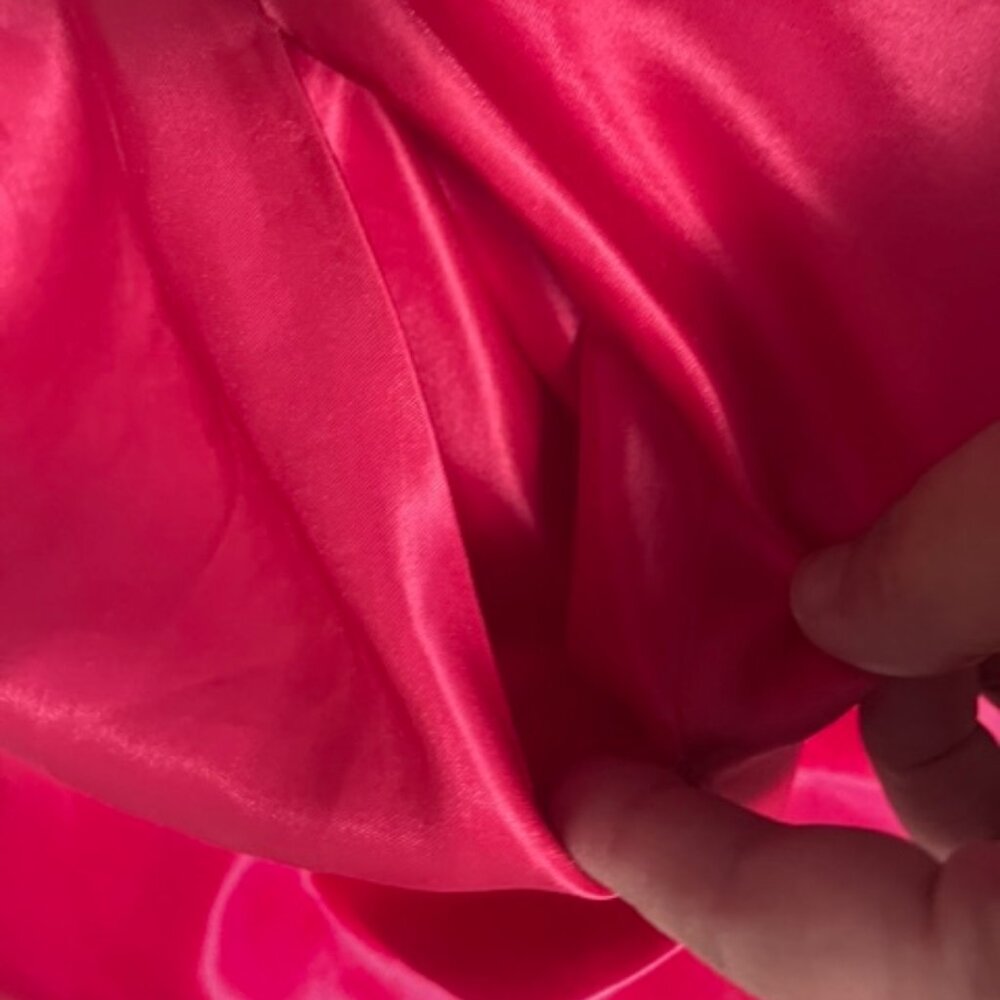 NWT Mable Vibrant Pink Bow Mini Strapless Satin Tulle Dress Medium Game Day - Picture 10 of 10